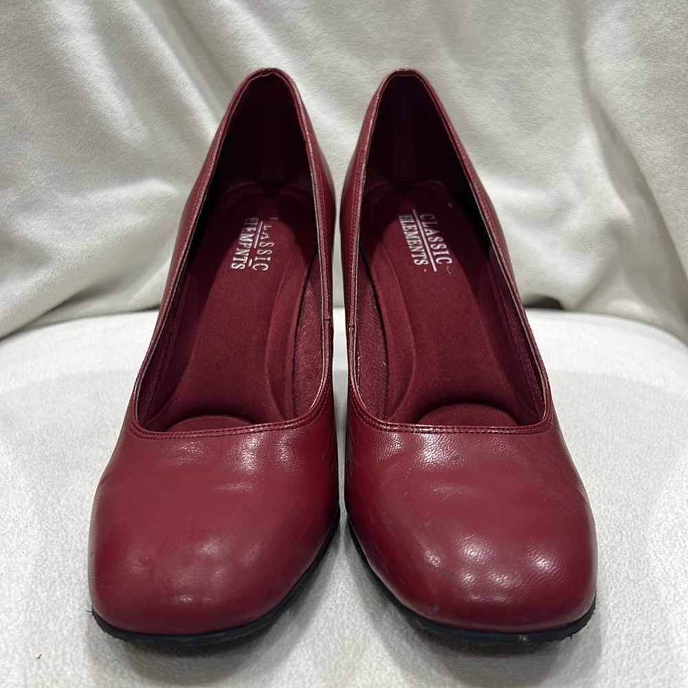 Chunky red heels
